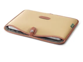 13 inch Laptop Slip - Khaki Canvas / Tan Leather