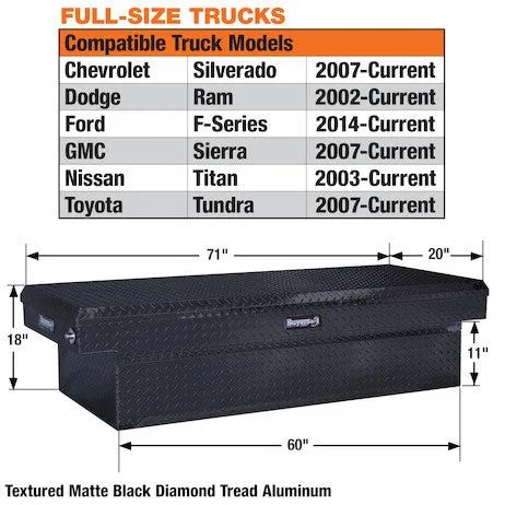 1739410 - TEXTURED MATTE BLACK DIAMOND TREAD ALUMINUM CROSSOVER TRUCK TOOL BOX