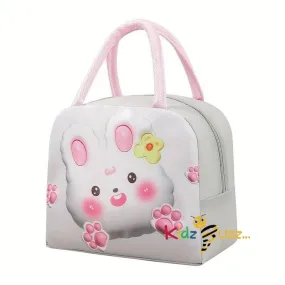 1pc Girl's Portable Lunch Bag, Cute Kitty Lunch Bag, 3D Pattern Insulation Bag