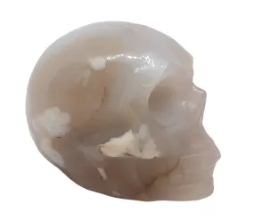 204G Flower Agate Crystal Skull