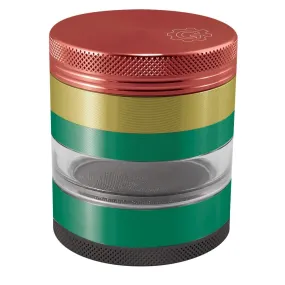 2.5 In Grindhouse 4pc Grinder With Window - Rasta