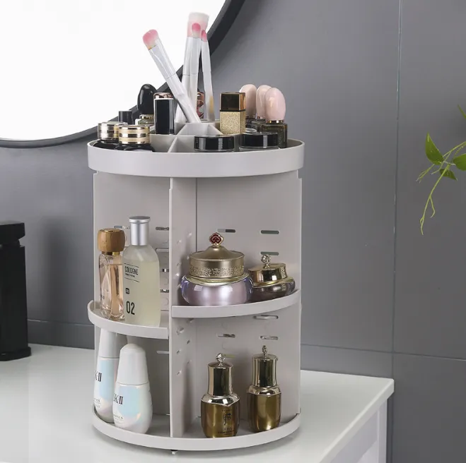 360 Degree Rotating Acrylic Cosmetic Storage Box Makeup Box