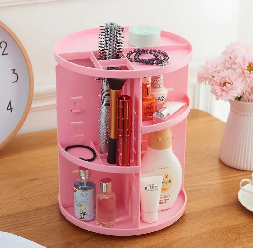 360 Degree Rotating Acrylic Cosmetic Storage Box Makeup Box