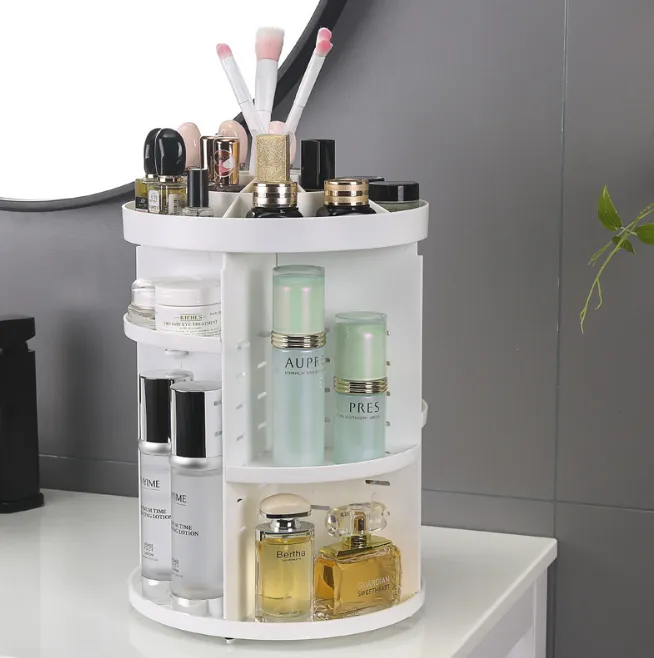 360 Degree Rotating Acrylic Cosmetic Storage Box Makeup Box