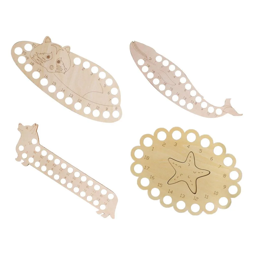 3pcs Wooden Carved Cross Stitch Thread Board (Whale)