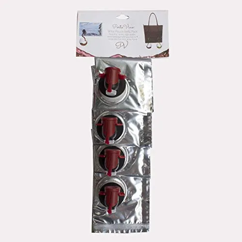 4 Pieces 750 ML PortoVino Wine Dispensing Purse Refill Bladders- REFILLABLE, REUSABLE