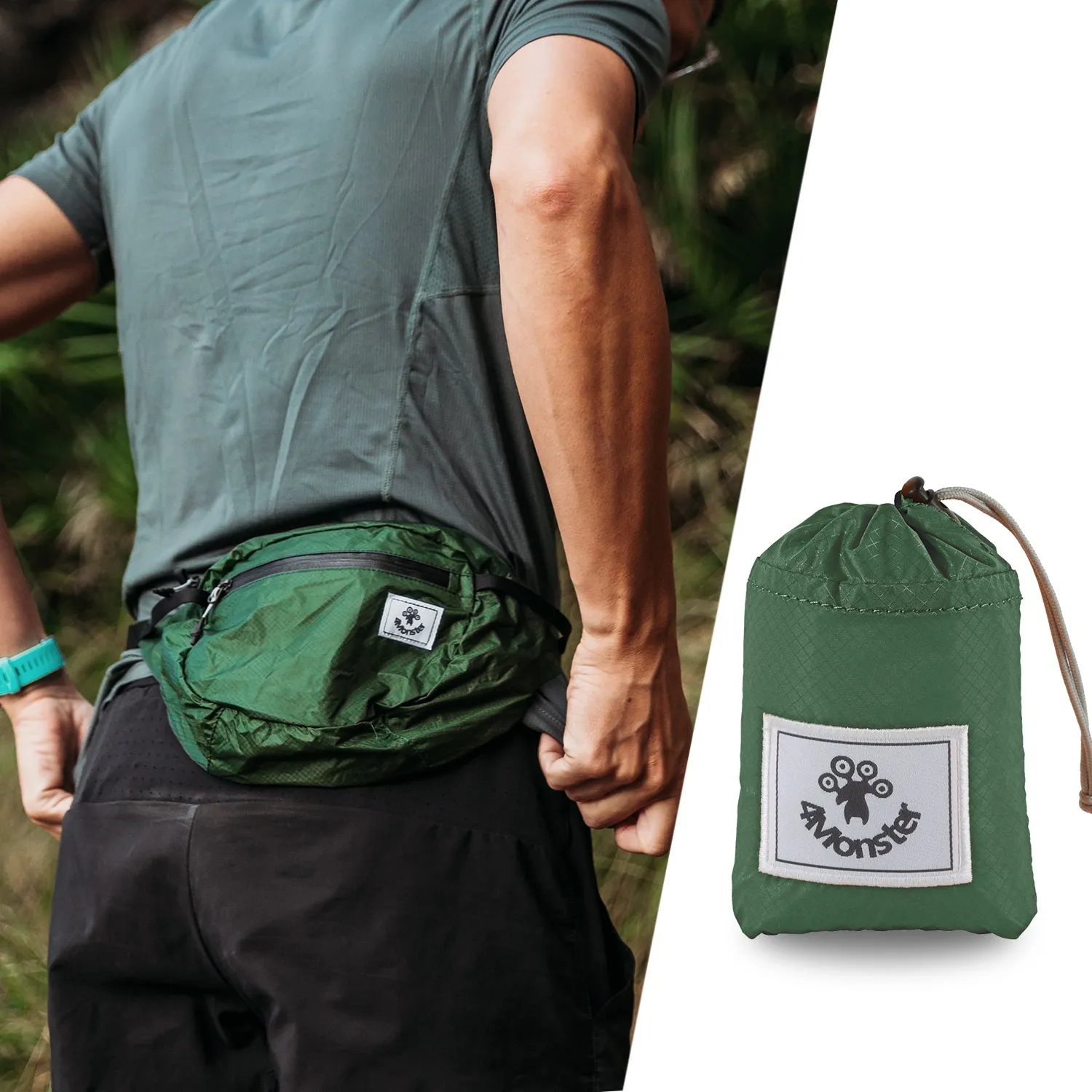 4Monster Hiking Waist Packs Portable with Multi-Pockets Adjustable Belts- Plain Color