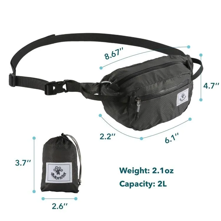 4Monster Hiking Waist Packs Portable with Multi-Pockets Adjustable Belts- Plain Color