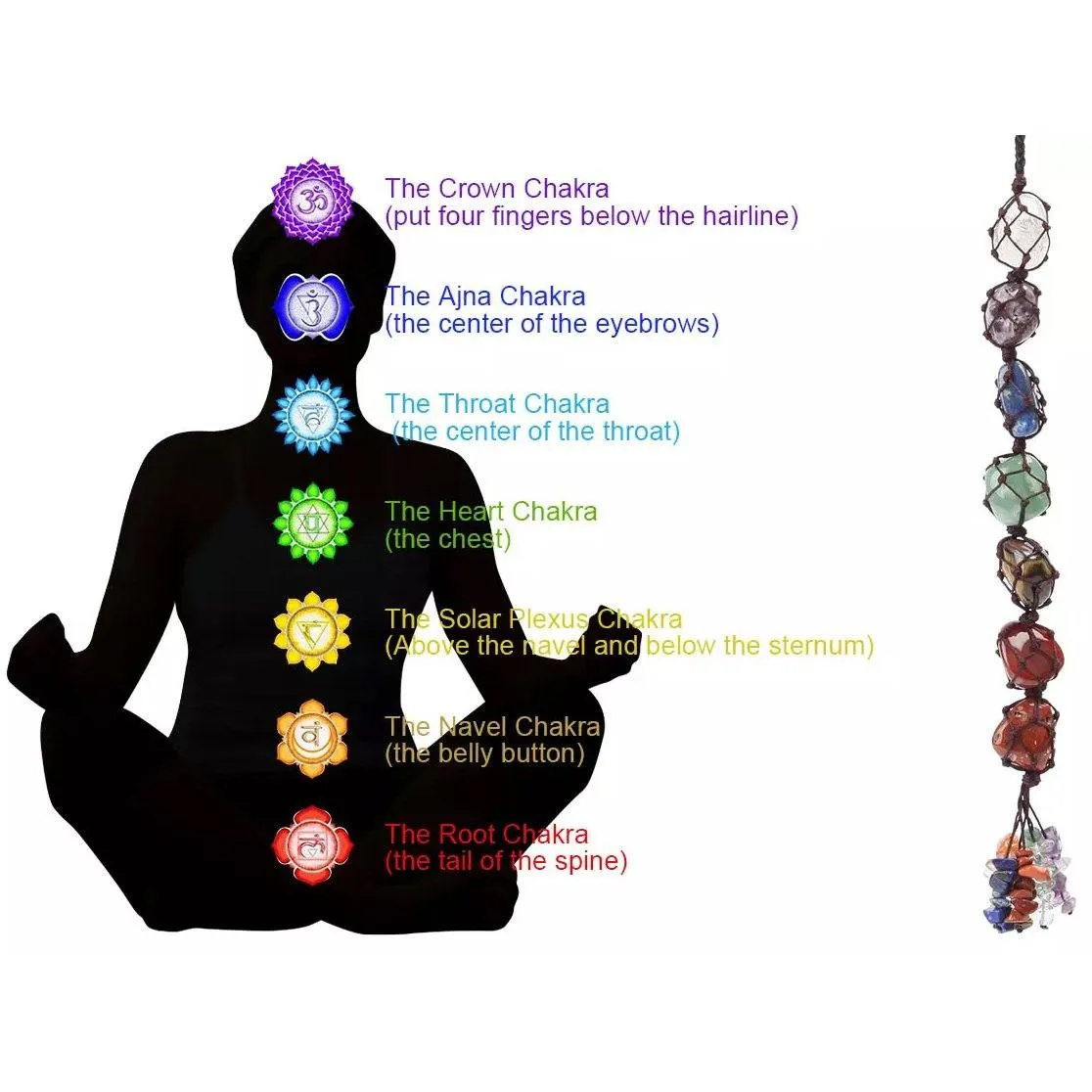 7 Chakra Gemstones Reiki Healing Crystals Tassel Wall Car Hanging Ornament