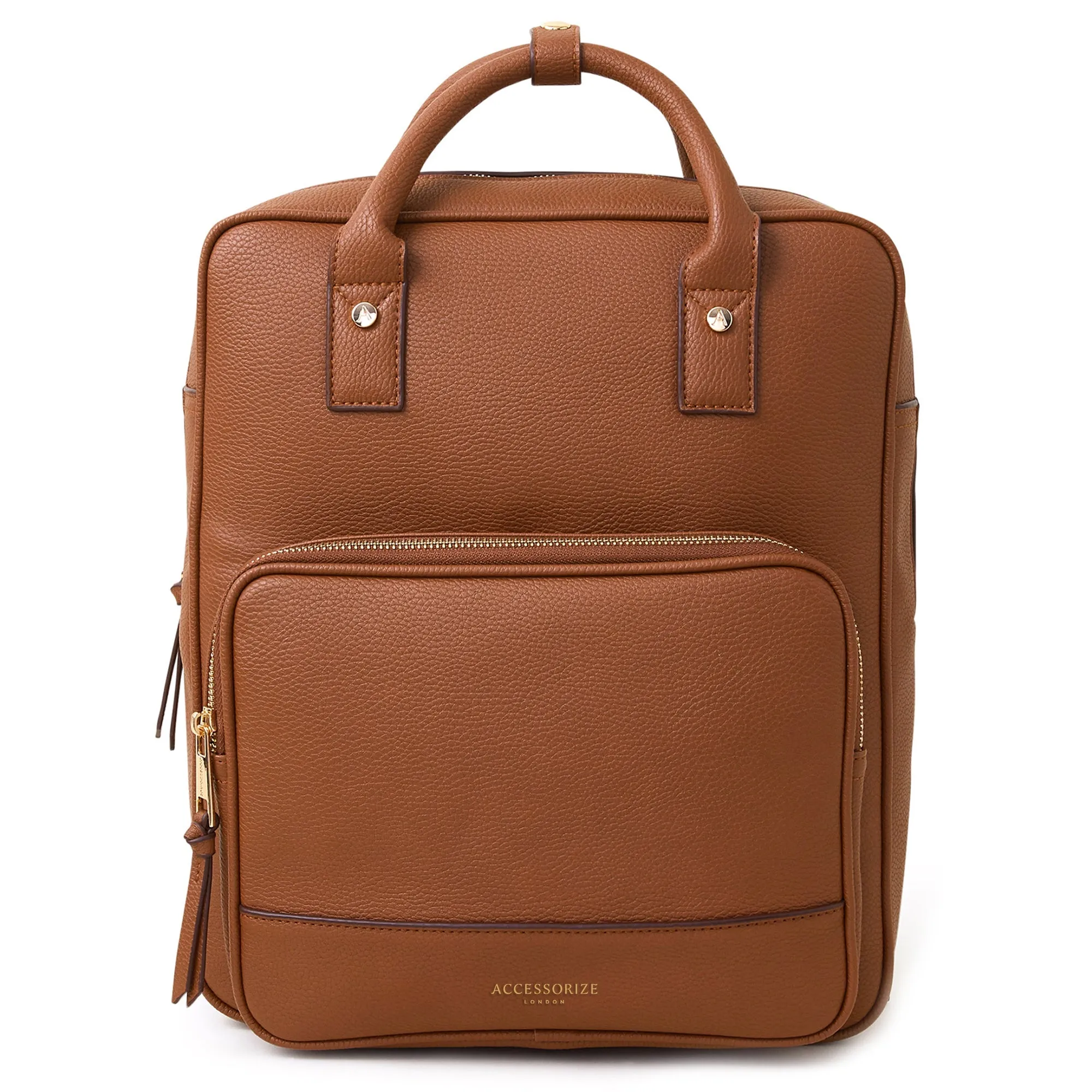 Accessorize London Women's Tan Pocket Handle Backpack