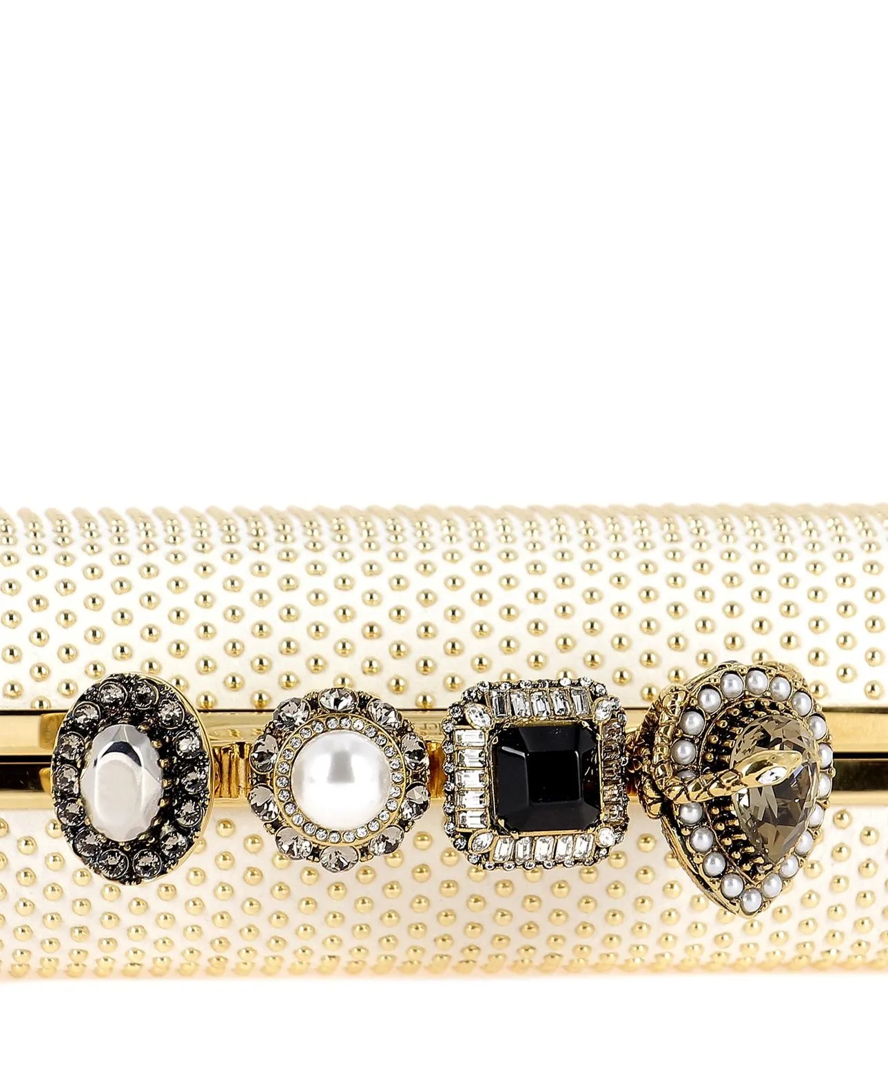 Alexander McQueen Four Ring Studded Clutch Bag