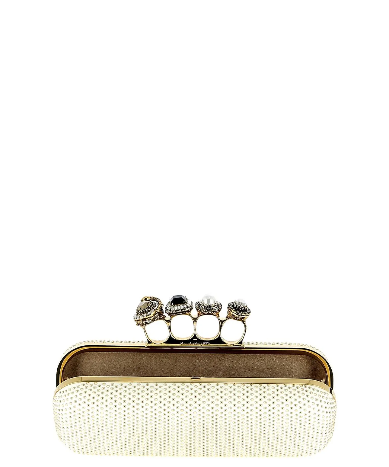 Alexander McQueen Four Ring Studded Clutch Bag