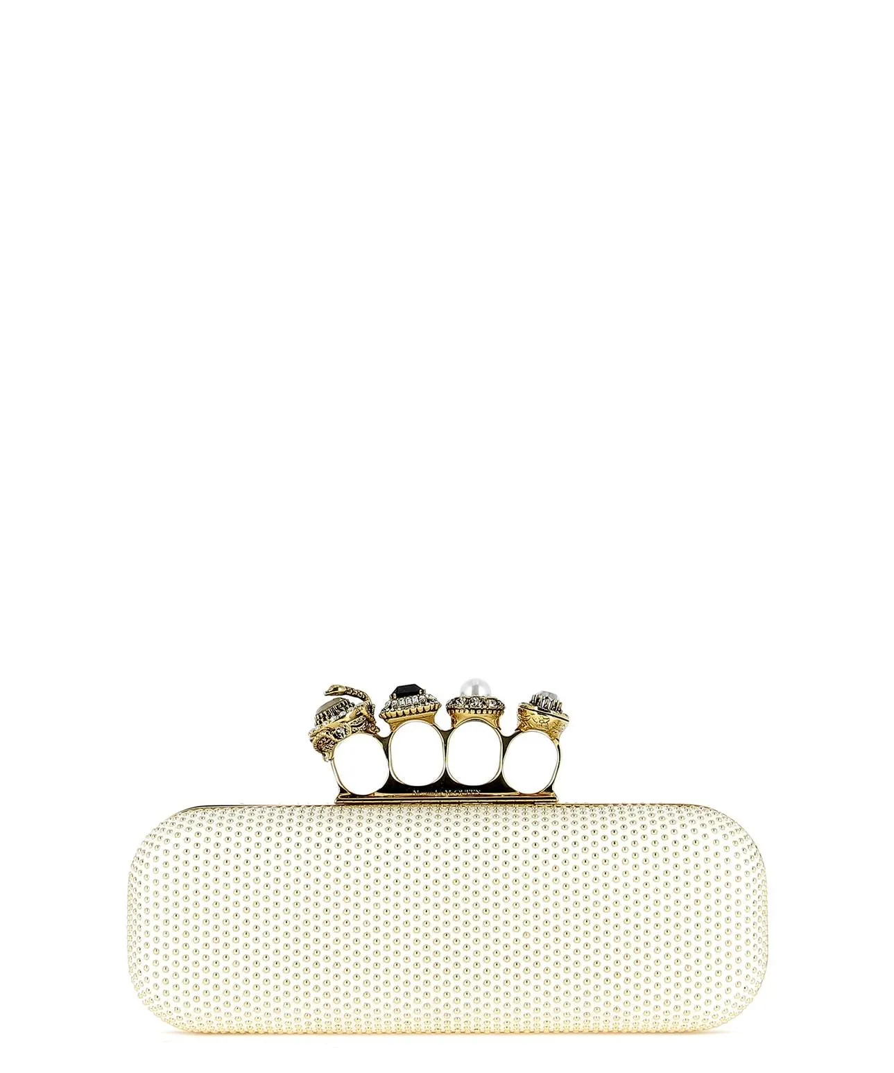 Alexander McQueen Four Ring Studded Clutch Bag