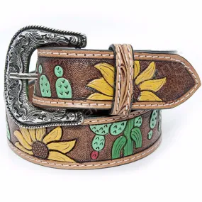 American Darling Hand Carved Sunflower Belt