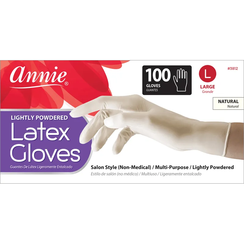 Annie Lightly Powdered Latex Gloves 100/box Large #3812