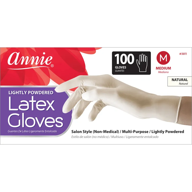 Annie Lightly Powdered Latex Gloves 100/box Medium #3811