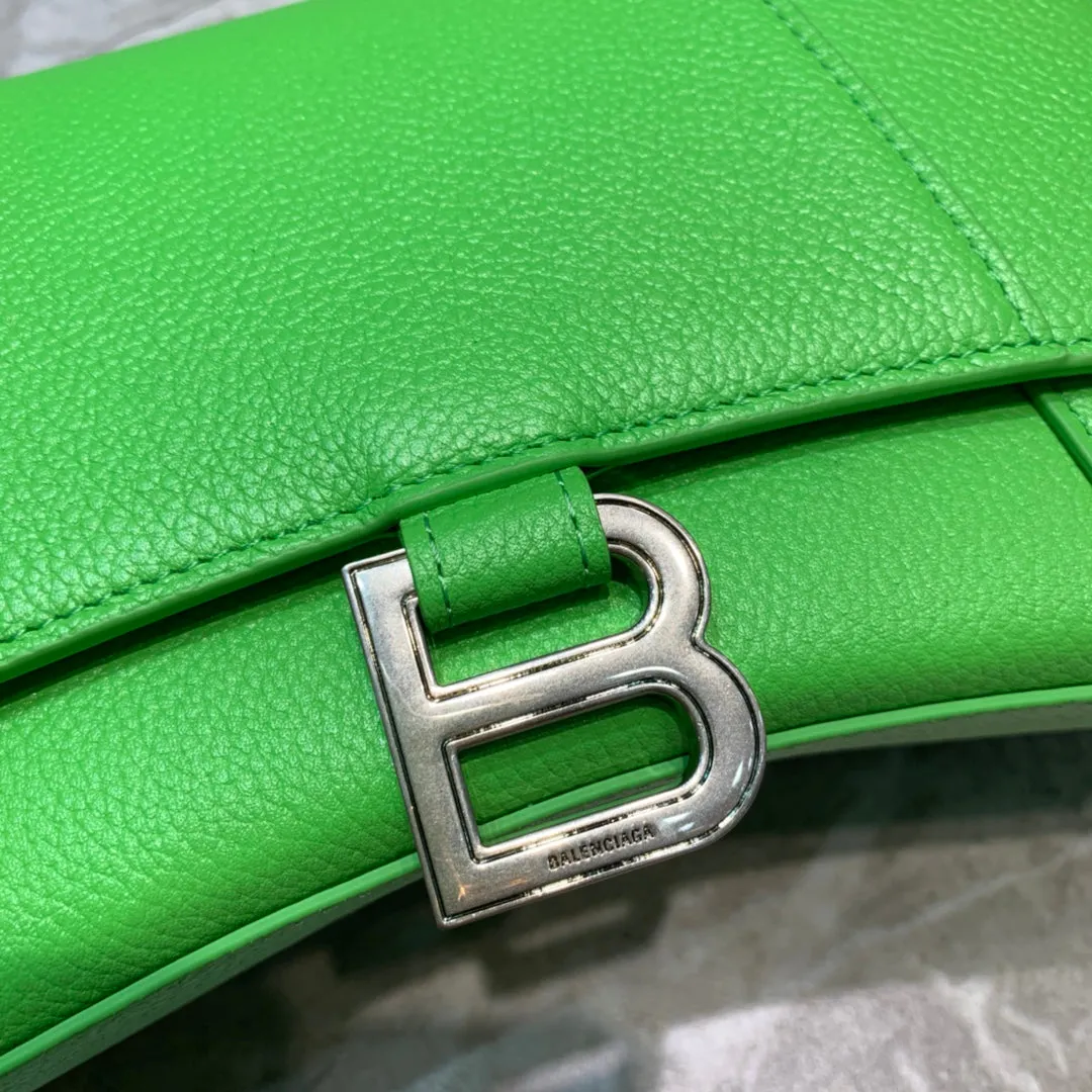 Balen Hourglass Small Handbag In Green, For Women,  Bags 9in/23cm