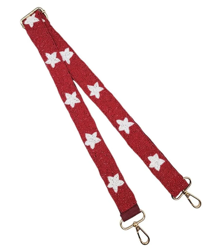 BAS001 Game Day Beaded Star Guitar Strap