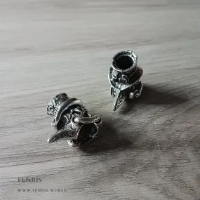 Beard Braid Beads Silver Plague Doctor Set of 2 | Fenris Jewelry