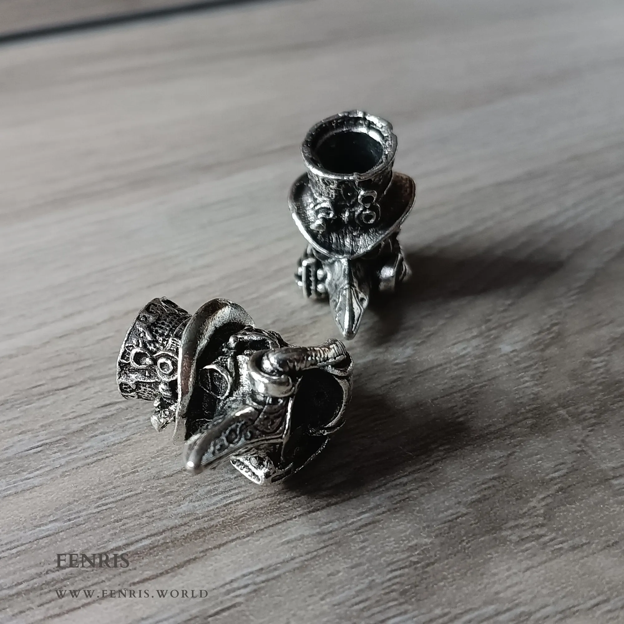 Beard Braid Beads Silver Plague Doctor Set of 2 | Fenris Jewelry