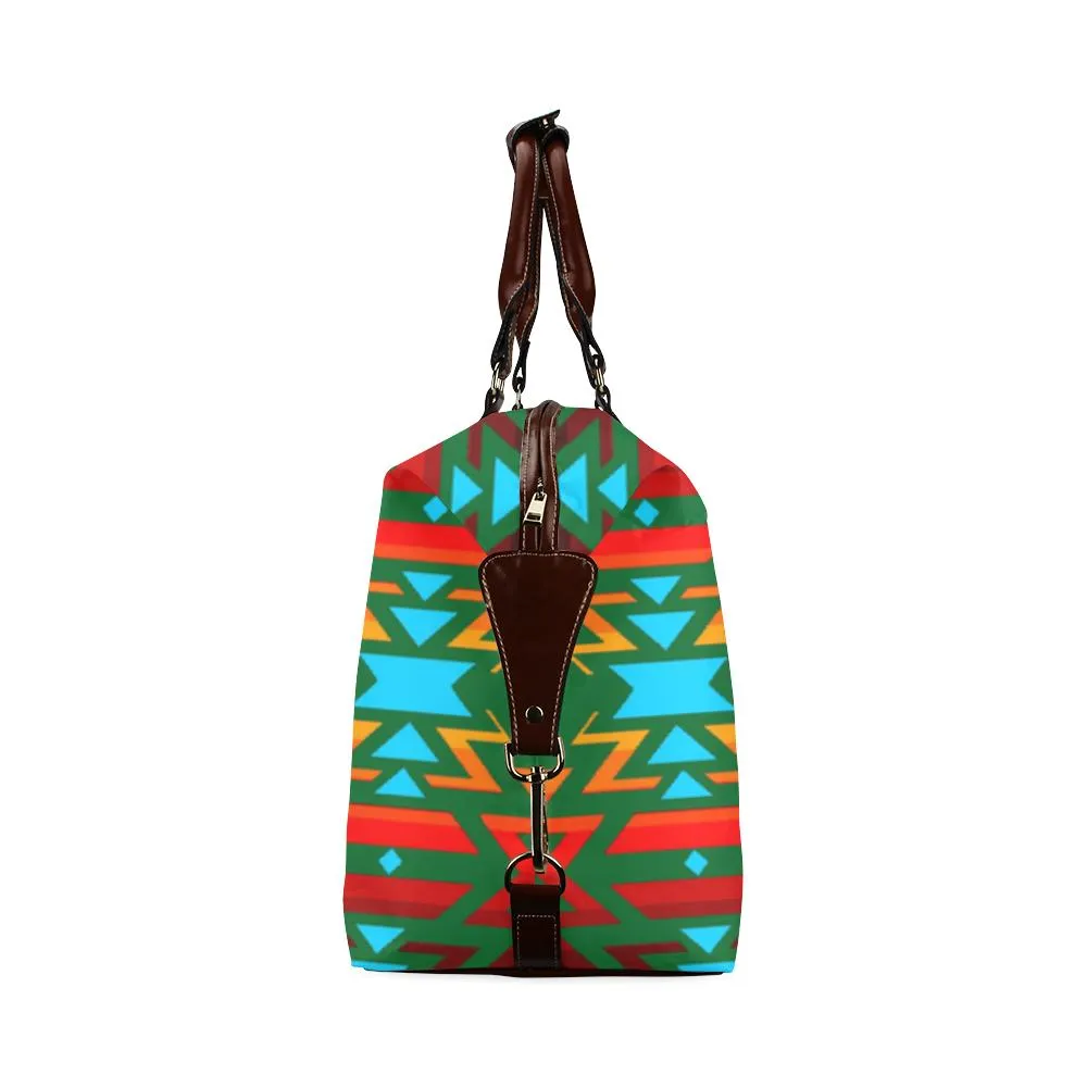 Big Pattern Fire Colors and Sky green Classic Travel Bag