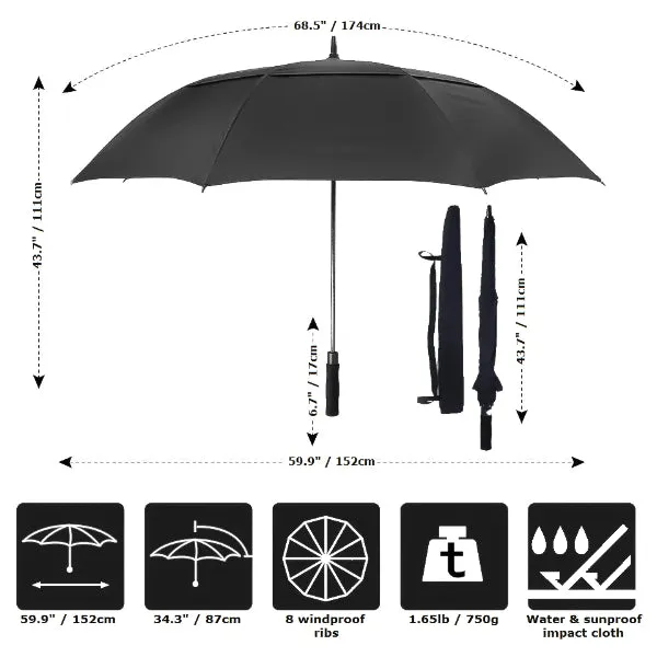 Black Large Golf Umbrella