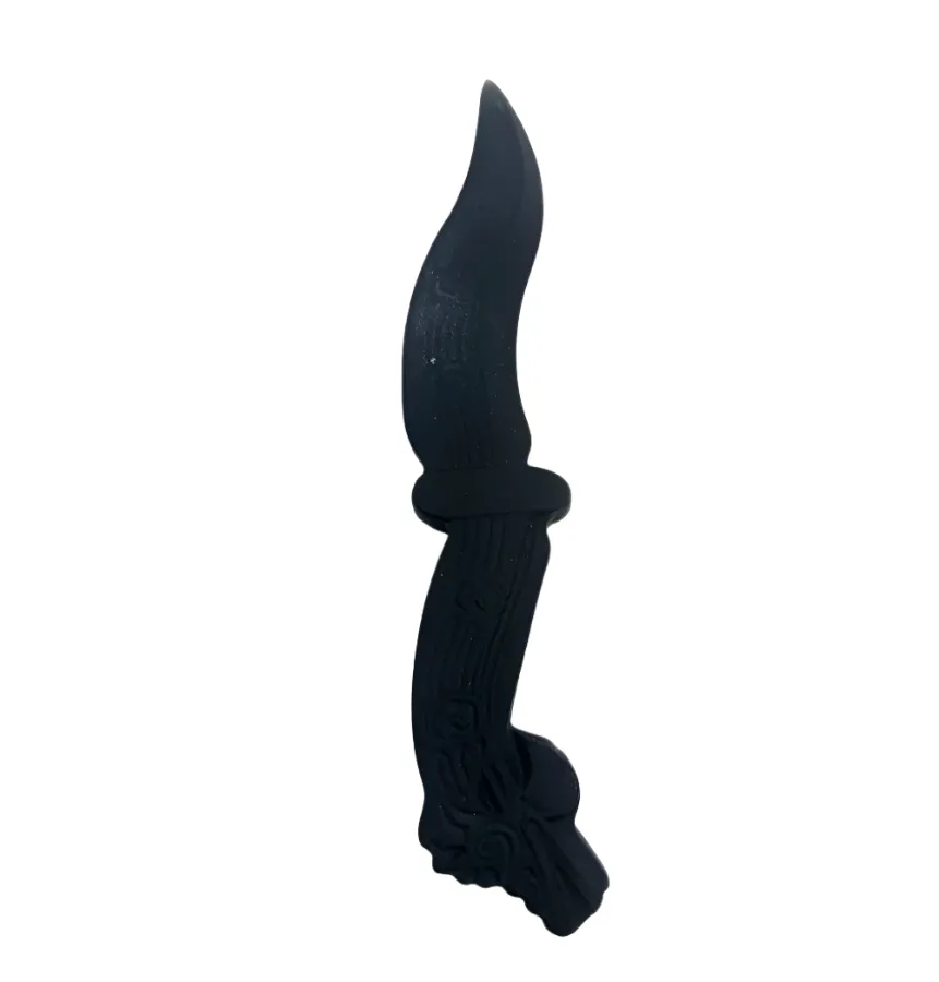 Black Obsidian Crystal Dragon Athame