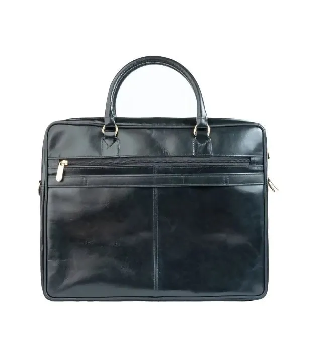 Black Premium Oil Pull up Laptop Bag