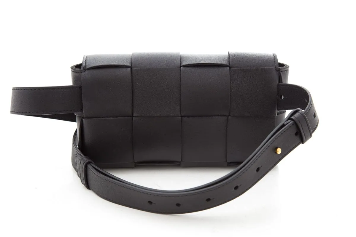 Bottega Veneta Black Cassette Leather Belt Bag