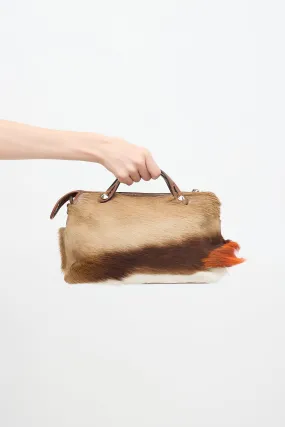 Brown & Multicolour Fur By The Way Bag