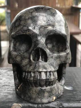 Brown Snowflake Obsidian Skull [1k1522]