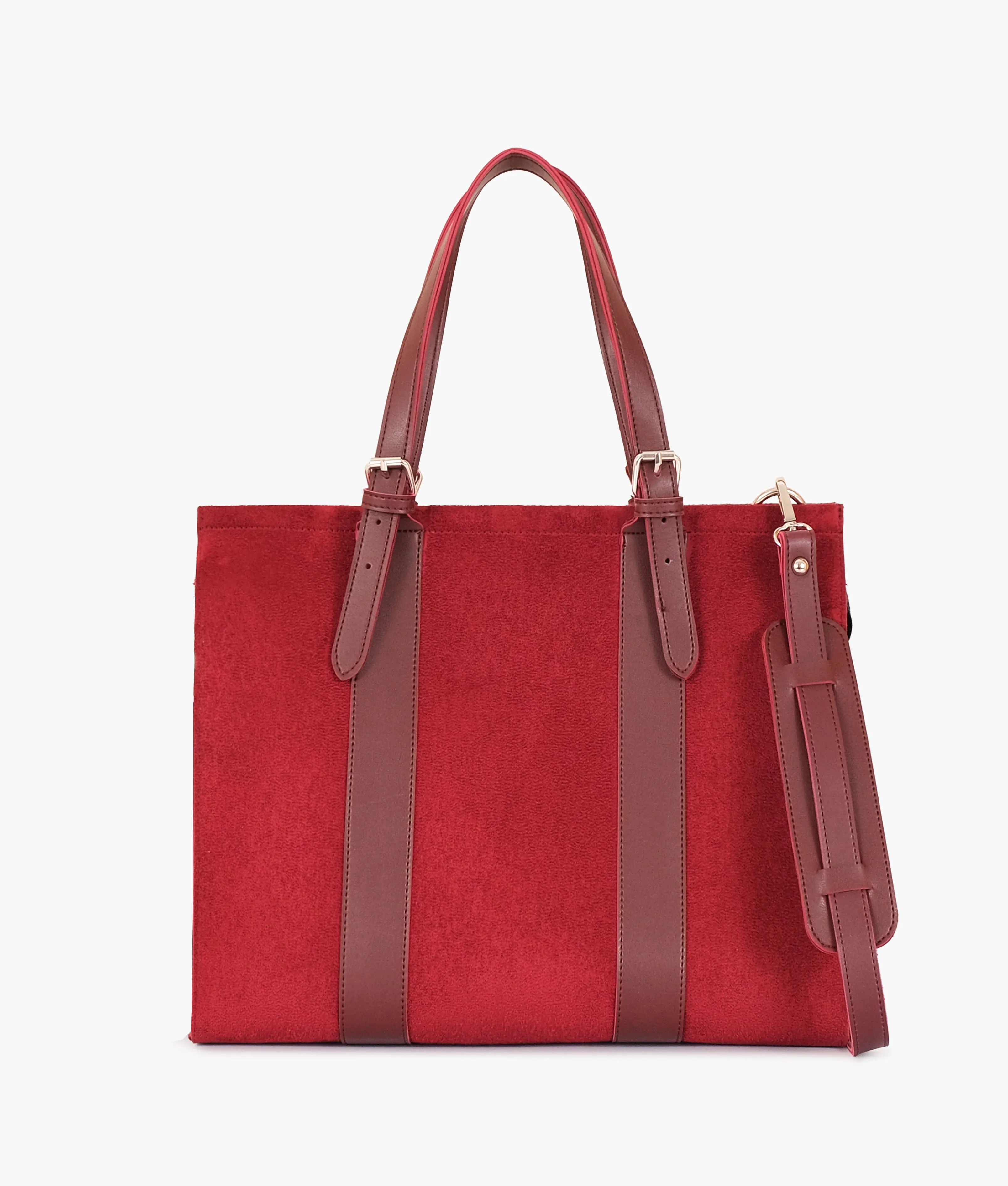 Burgundy suede laptop bag with sleeve