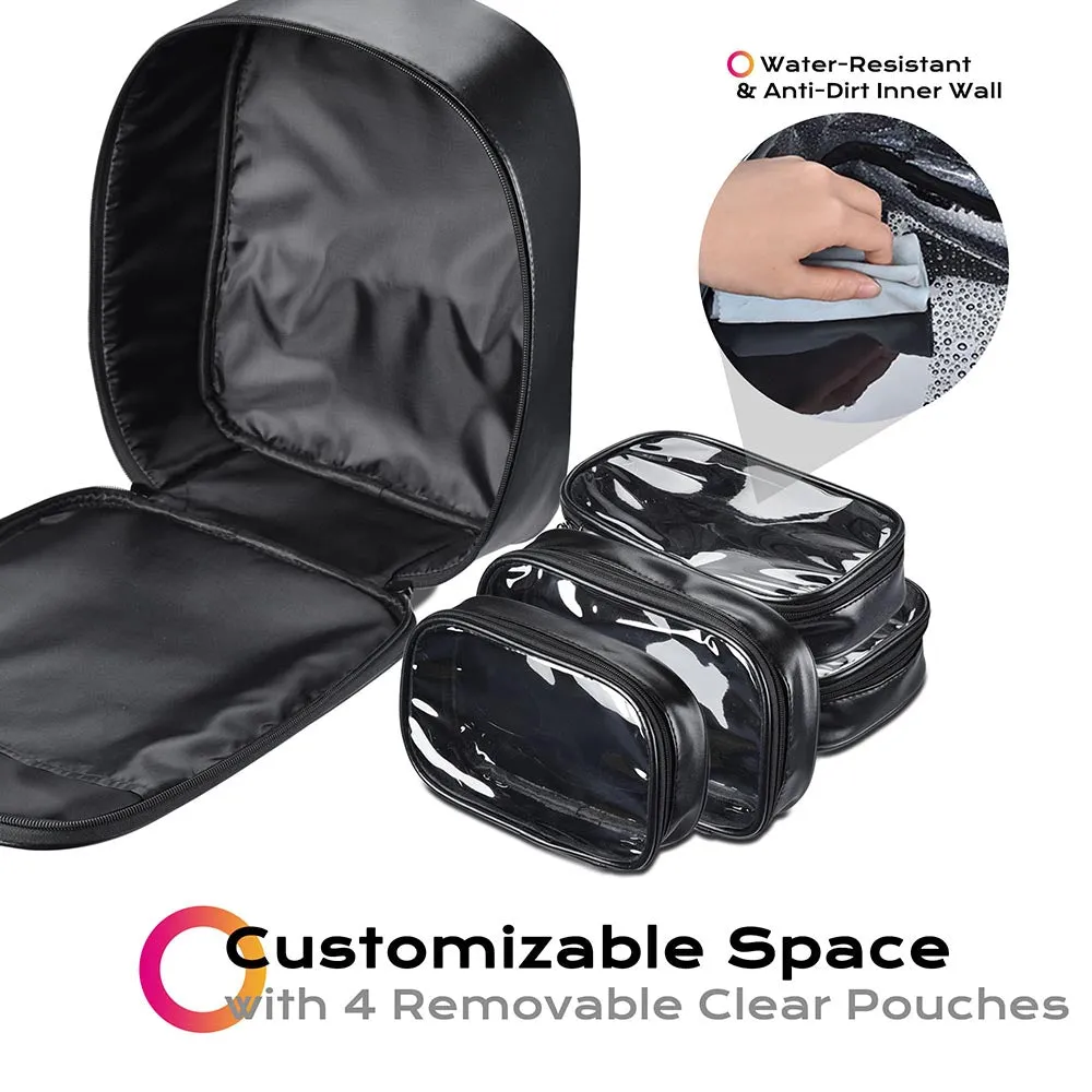 Byootique Makeup Artist Backpack w/ 4 Clear Pouches