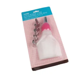 Cake Decorating Piping Bag and 6-Stainless Steel Nozzles 7pc Set KG1501