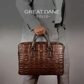 Corporate New Year Gift | Great Dane | Genuine Leather Portfolio/Office Bag | Color: Brown