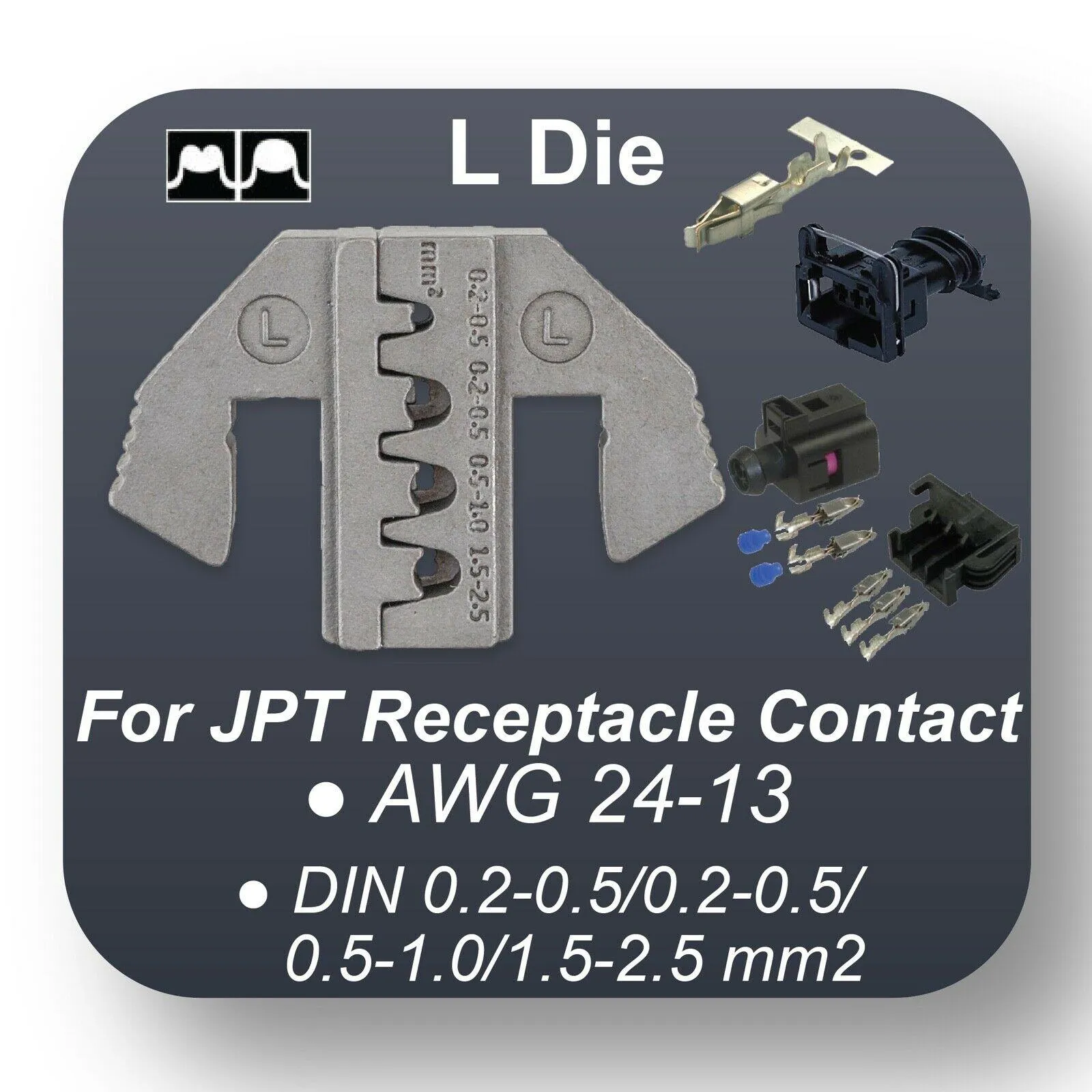 Crimping Tool Die - L Die for TE JPT Receptacle Contact Terminals AWG 24-13