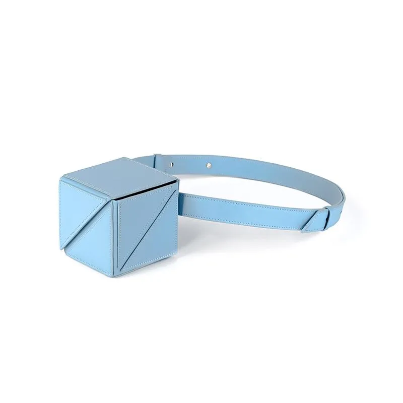 Cube Mini Foldable Belt Bag - Blue