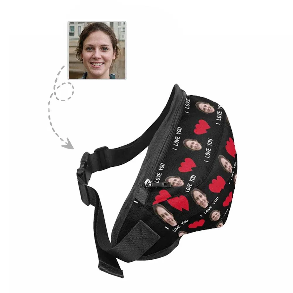 Custom Face Classic Love Heart Waist Bag