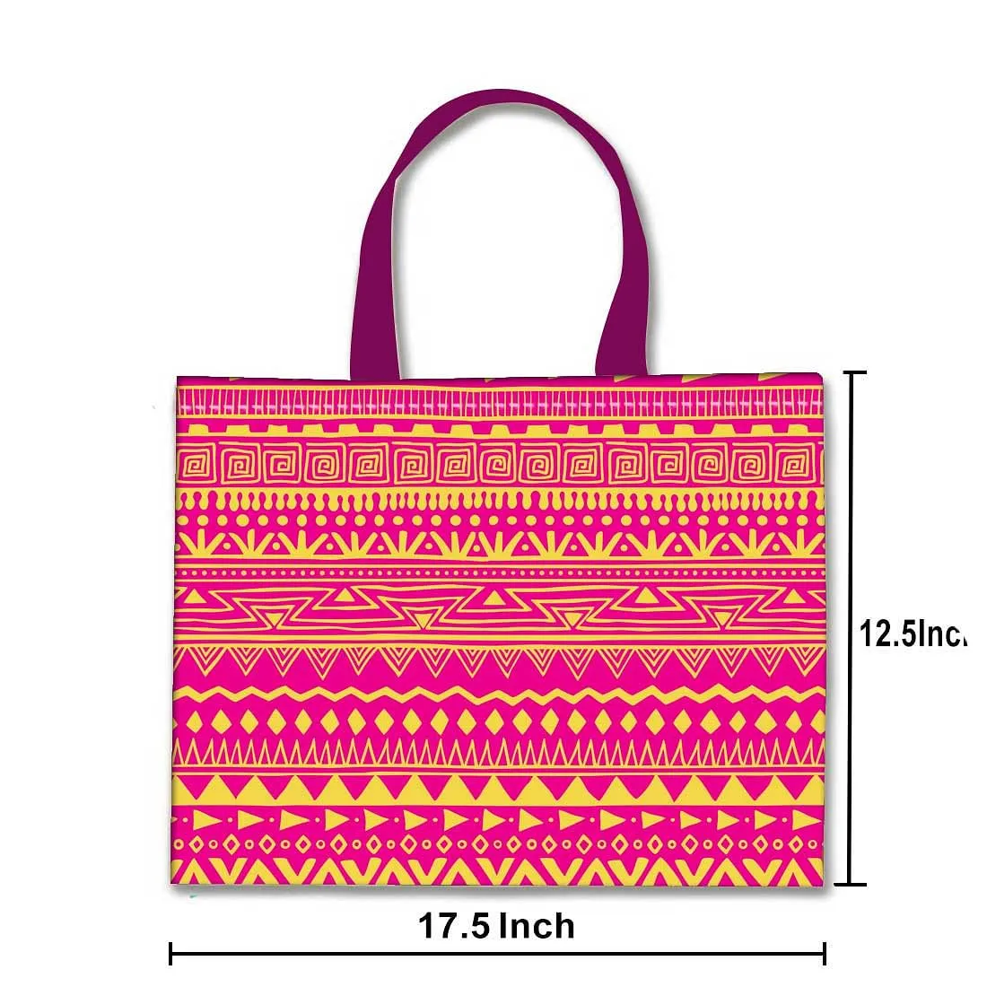 Designer Tote Bag With Zip Beach Gym Travel Bags -  Pink Patterns