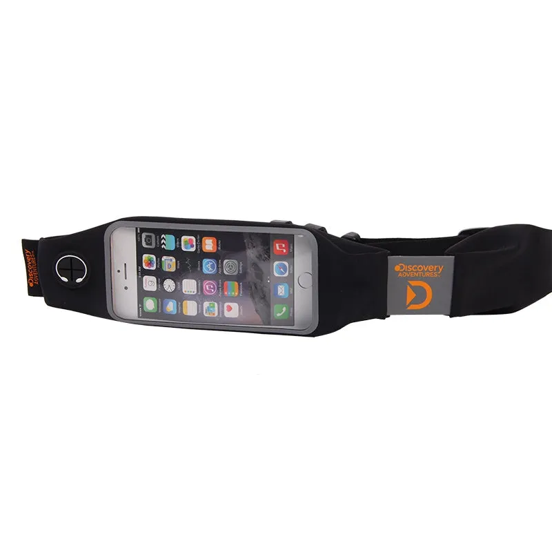 DISCOVERY ADVENTURES RUNNING BELT WAIST PACK, SPORTS FANNY PACK FITNESS WORKOUT BELT, DUAL POCKETS WITH CLEAR TOUCH SCREEN COMPATIBLE WITH IPHONE 13 MINI/IPHONE 13/IPHONE 13 PRO, IPHONE 12/12 PRO,IPHONE 11