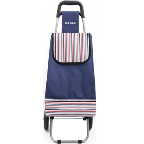 Eagle London 2 Wheel Folding Shopping Trolley 43L Stripe Print