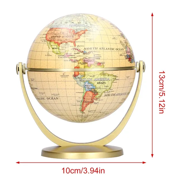 Educational Mini World Globe - Desktop Rotating Earth Geography Globe for Kids and Office | English Edition Teaching Tool