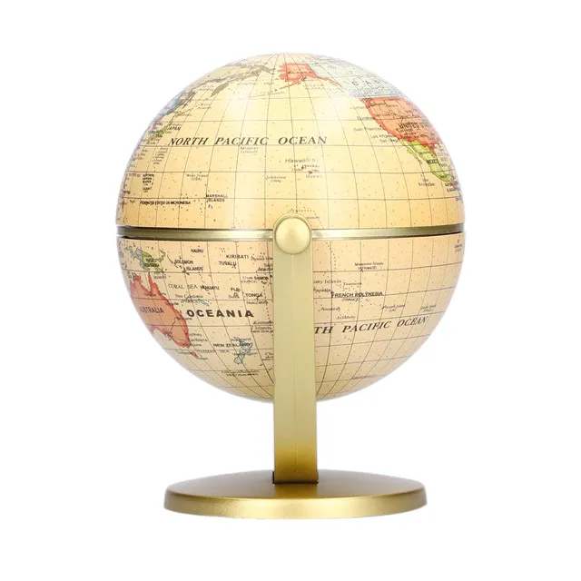 Educational Mini World Globe - Desktop Rotating Earth Geography Globe for Kids and Office | English Edition Teaching Tool