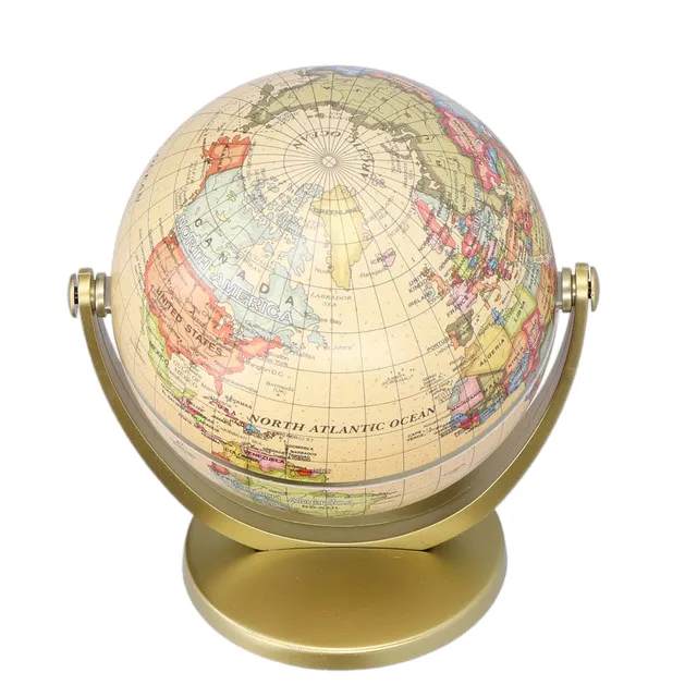 Educational Mini World Globe - Desktop Rotating Earth Geography Globe for Kids and Office | English Edition Teaching Tool