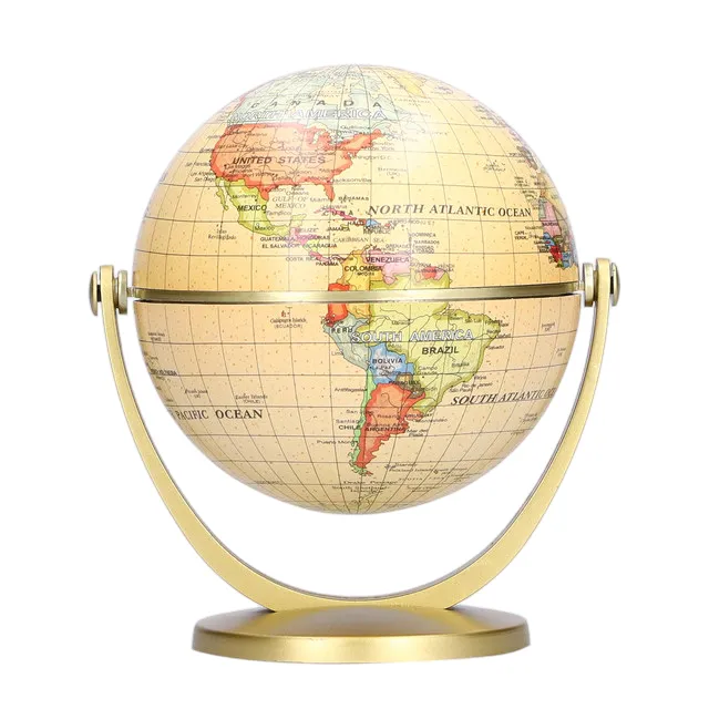 Educational Mini World Globe - Desktop Rotating Earth Geography Globe for Kids and Office | English Edition Teaching Tool