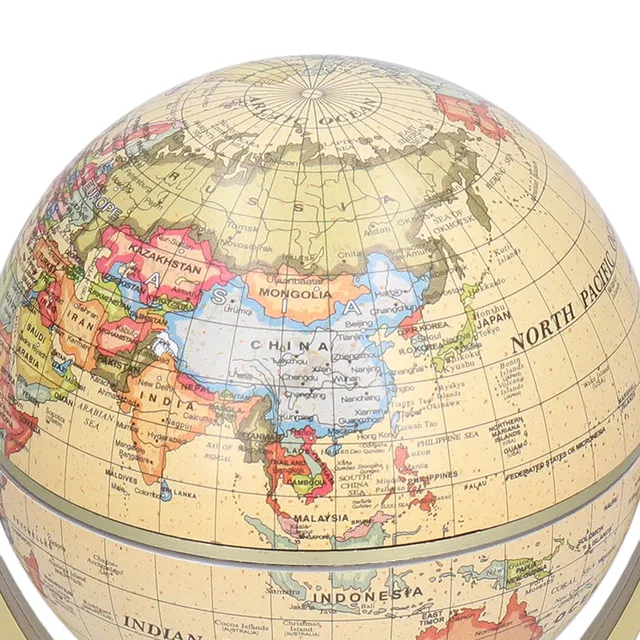 Educational Mini World Globe - Desktop Rotating Earth Geography Globe for Kids and Office | English Edition Teaching Tool