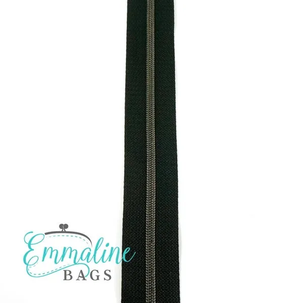 Emmaline Zippers by the Yard - Black Tape SIZE 3