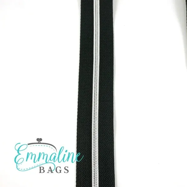 Emmaline Zippers by the Yard - Black Tape SIZE 3