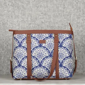 Floral Blue Pottery Women's Office Bag