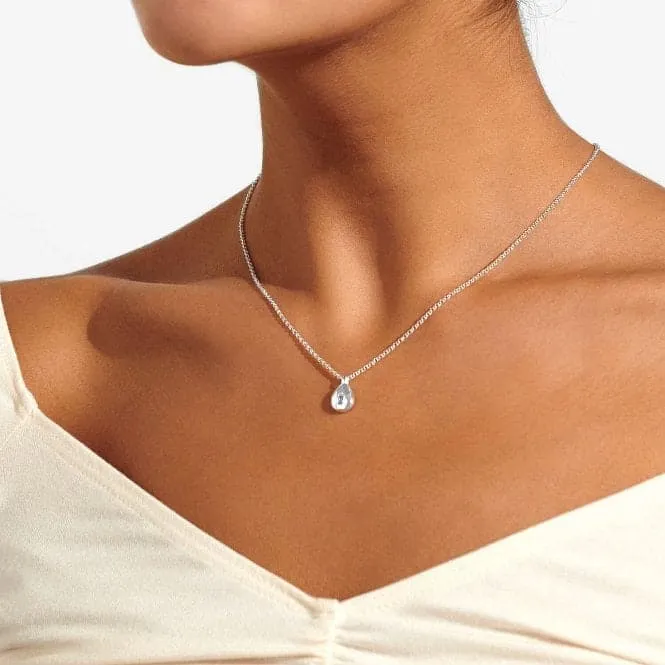 Gem Glow Teardrop Zirconia Silver Plated 46cm Adjustable Necklace 7172